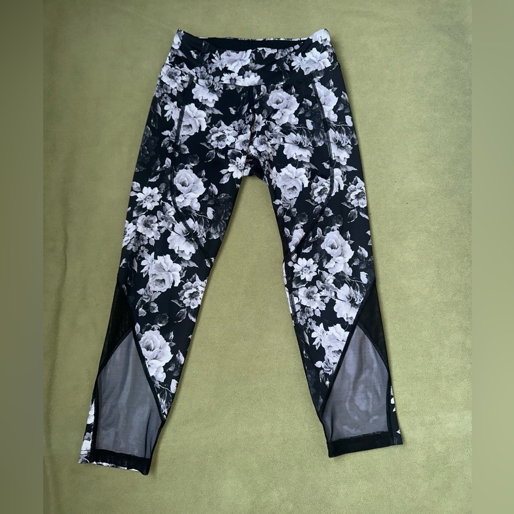 Dharma Bums Black and White Floral Leggings